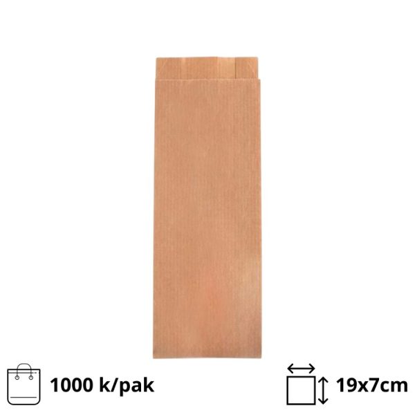 Papirnata vrečka 19×7сm kraft 1000/pak