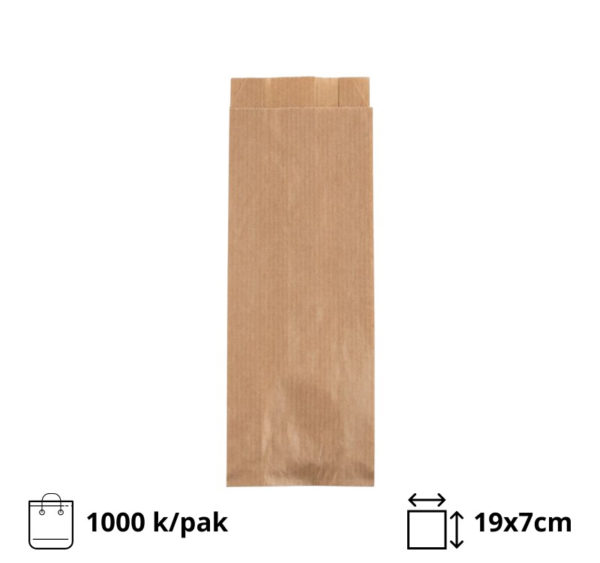 Papirnata vrečka 19×7сm kraft 1000/pak