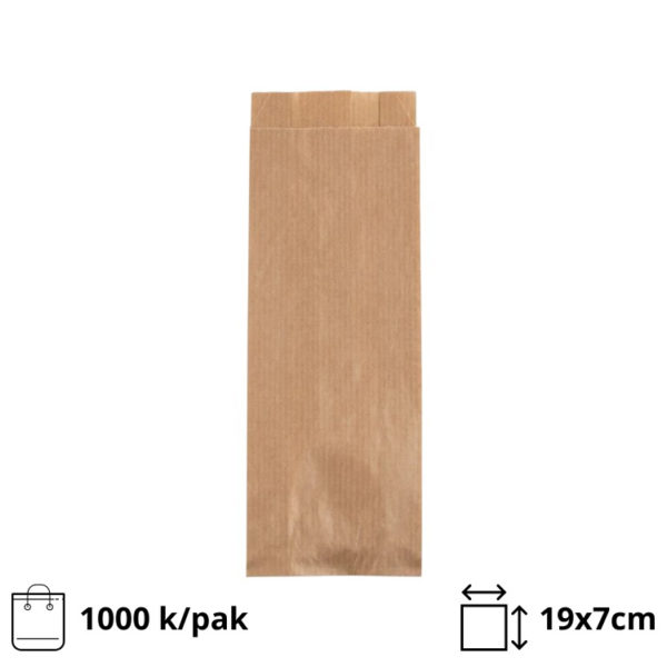 Papirnata vrečka 19×7сm kraft 1000/pak
