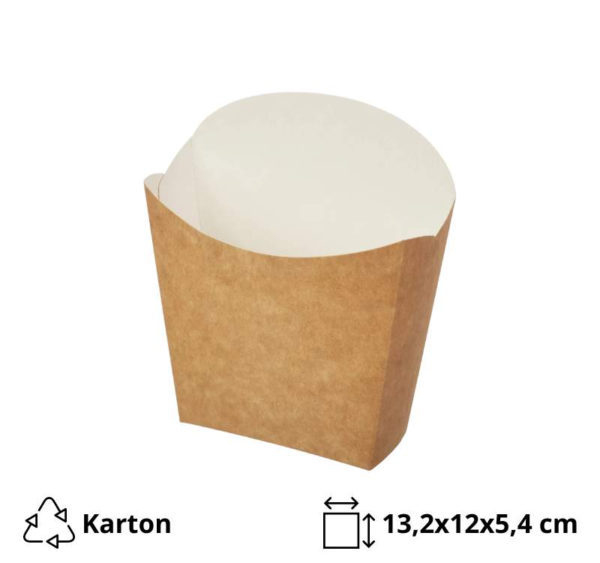 Žepek za krompirček Fry 132х120х54 mm kraft 50 kos