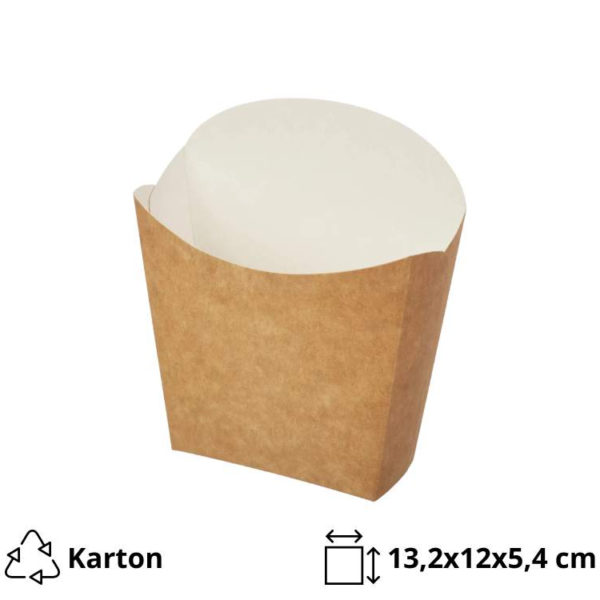 Žepek za krompirček Fry 132х120х54 mm kraft 50 kos