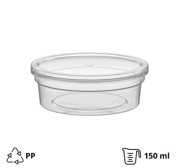 Posodica za omake PP 150 ml d=96 mm h=30 mm , brez pokrova