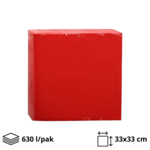 Papirnate serviete 2 sl 33×33 cm rdeči 630 l/pak