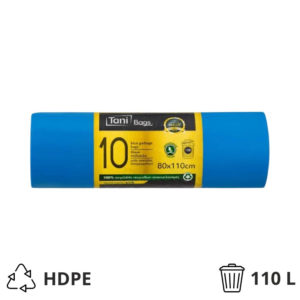 Vrečka za smeti HDPE 110 l 80×110 cm modra 10 kos/rol