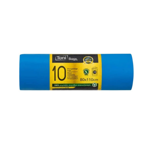 Vrečka za smeti HDPE 110 l 80×110 cm modra 10 kos/rol