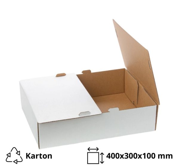 Škatla za sladico brez okna 400x300x100 mm bela [5 kos/pak]