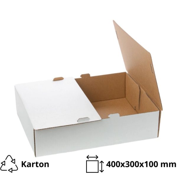 Škatla za sladico brez okna 400x300x100 mm bela [5 kos/pak]