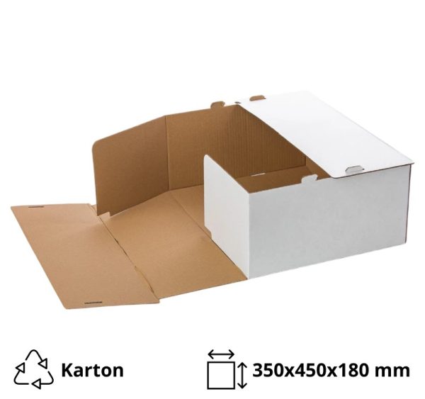 Škatla za sladico brez okna 350x450x180 mm bela [5 kos/pak]