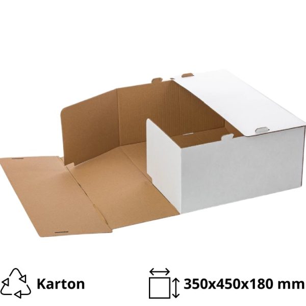 Škatla za sladico brez okna 350x450x180 mm bela [5 kos/pak]