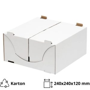 Škatla za torte 240х240х120 mm, bela [10 kos/pak]