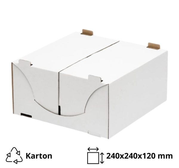 Škatla za torte 240х240х120 mm, bela [10 kos/pak]