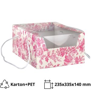 Škatla za sladico z oknom 235х335х140 mm fuksija [2 kos/pak]