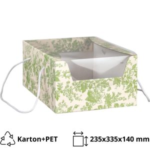 Škatla za sladico z oknom 235х335х140 mm zelena [2 kos/pak]