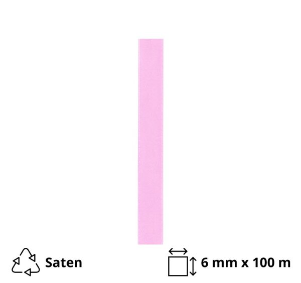 Saten trak 6 mm x 100m roza