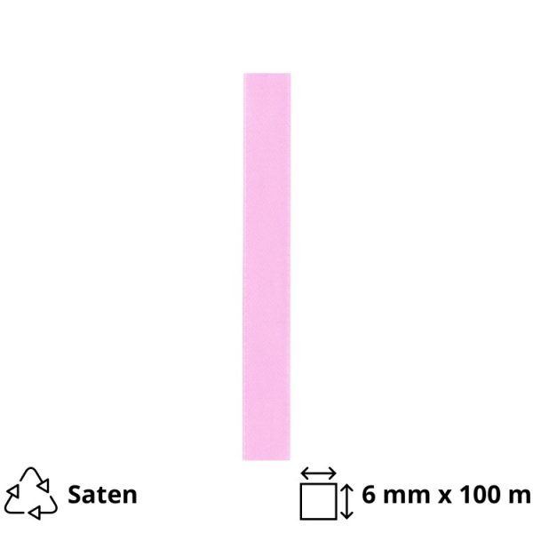 Saten trak 6 mm x 100m roza