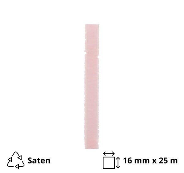 Saten trak 16 mm x 25 m roza