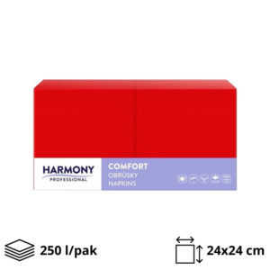 Papirnate serviete 2 sl 24×24 cm rdeči 250 l/pak [8 kos/pak]