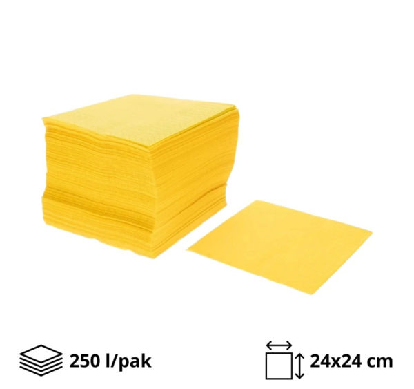 Papirnate serviete 2 sl 24×24 cm rumena 250 l/pak [16 kos/pak]