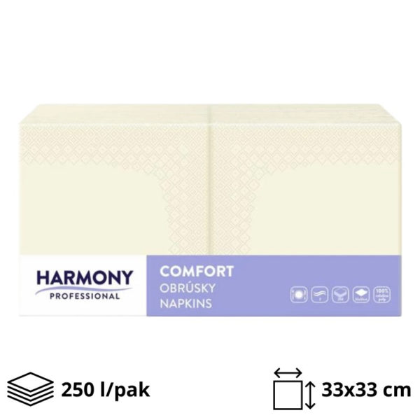 Papirnate serviete 2 sl 33×33 cm sampanjec 250 l/pak [4 kos/pak]