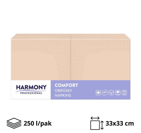 Papirnate serviete 2 sl 33×33 cm kapučino 250 l/pak [8 kos/pak]