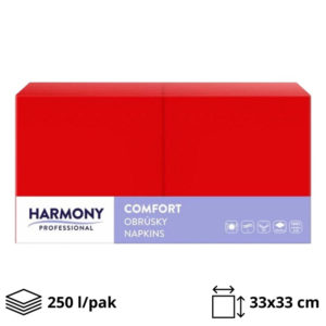 Papirnate serviete 2 sl 33×33 cm rdeči 250 l/pak [4 kos/pak]