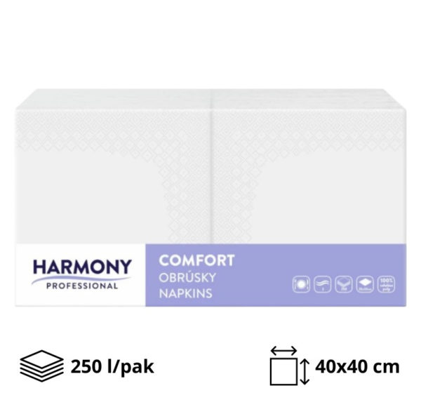 Papirnate serviete 2 sl 40×40 cm bele 250 l/pak [8 kos/pak]