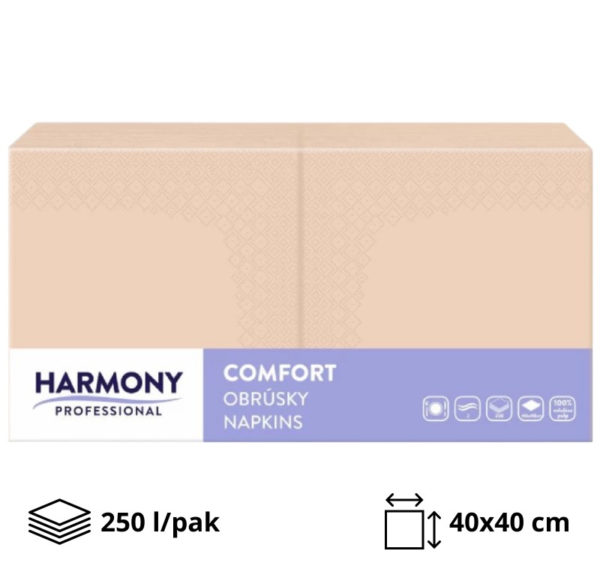 Papirnate serviete 2 sl 40×40 cm kapučino 250 l/pak [8 kos/pak]