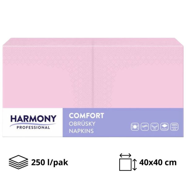 Papirnate serviete 2 sl 40×40 cm roza 250 l/pak [8 kos/pak]