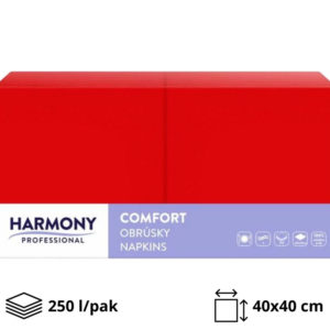 Papirnate serviete 2 sl 40×40 cm rdeči 250 l/pak [8 kos/pak]