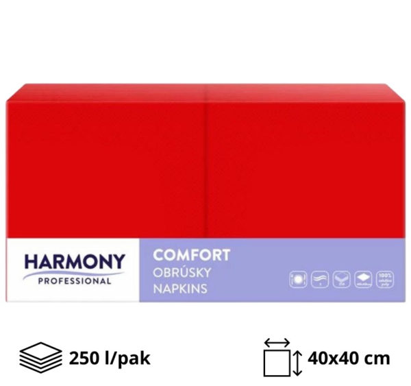 Papirnate serviete 2 sl 40×40 cm rdeči 250 l/pak [8 kos/pak]