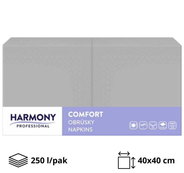 Papirnate serviete 2 sl 40×40 cm siva 250 l/pak [8 kos/pak]