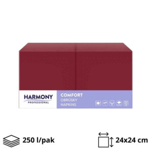 Papirnate serviete 2 sl 24×24 cm bordo 250 l/pak [16 kos/pak]