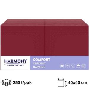 Papirnate serviete 2 sl 40×40 cm bordo 250 l/pak [8 kos/pak]