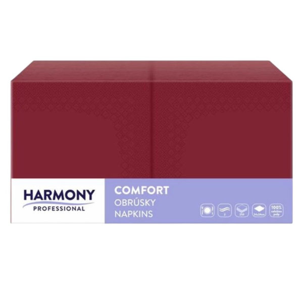 Papirnate serviete 2 sl 40×40 cm bordo 250 l/pak [8 kos/pak]