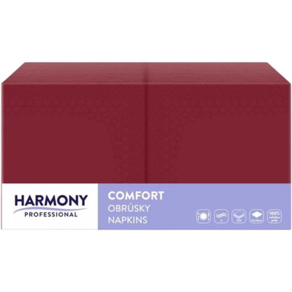 Papirnate serviete 2 sl 40×40 cm bordo 250 l/pak [8 kos/pak]