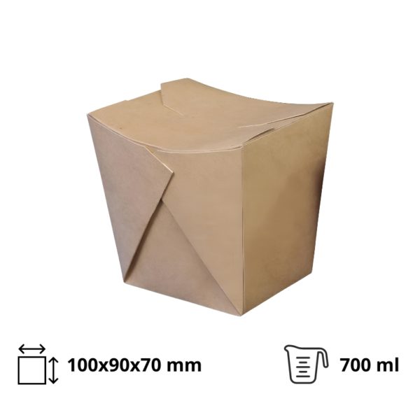 Papirnata posoda WOK 700ml 100x90x70mm, kraft [200 kos/pak]