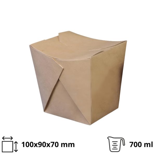 Papirnata posoda WOK 700ml 100x90x70mm, kraft [200 kos/pak]