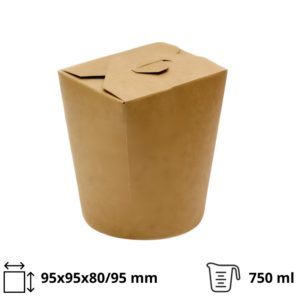 Papirnata posoda WOK 750 ml kraft/kraft 50 kos