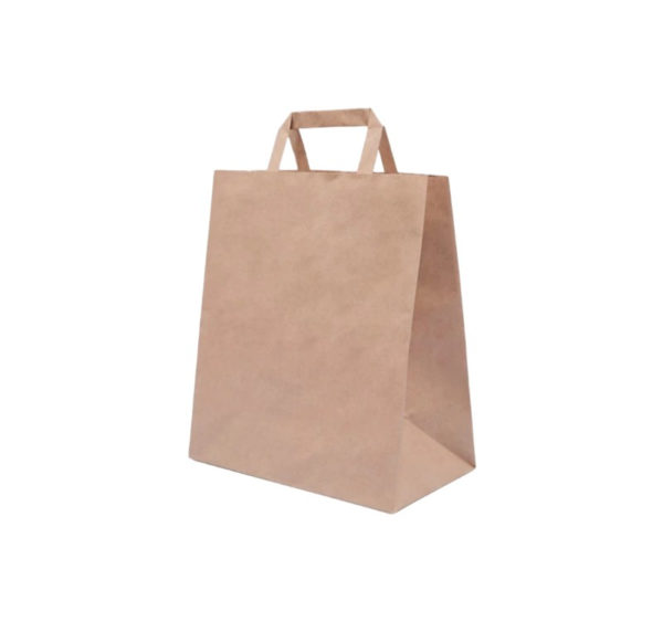 Papirnata nosilna vrečka z ravnim ročajem 220х100х280 mm kraft 250 kos/pak
