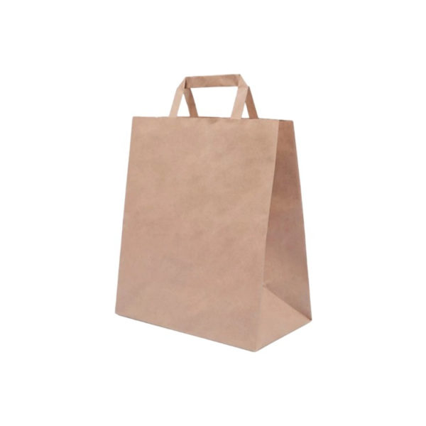 Papirnata nosilna vrečka z ravnim ročajem 220х100х280 mm kraft 250 kos/pak