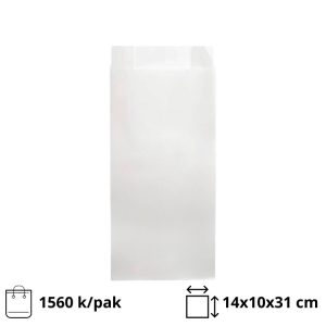 Papirnata vrečka 140х100×310 mm bela 1560 kos/pak