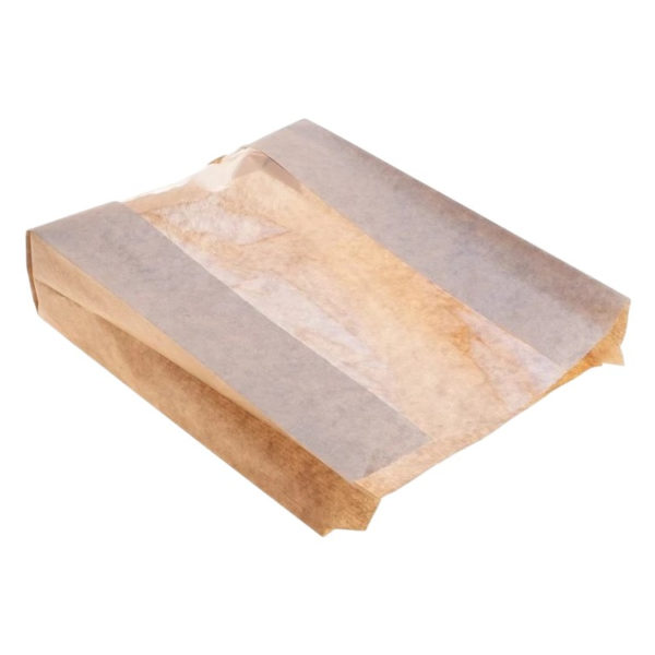 Papirnata vrečka z oknom 190х410 mm kraft 1000 kos/pak
