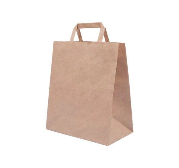 Papirnata nosilna vrečka z ravnim ročajem 450х170х480 mm kraft 250 kos/pak