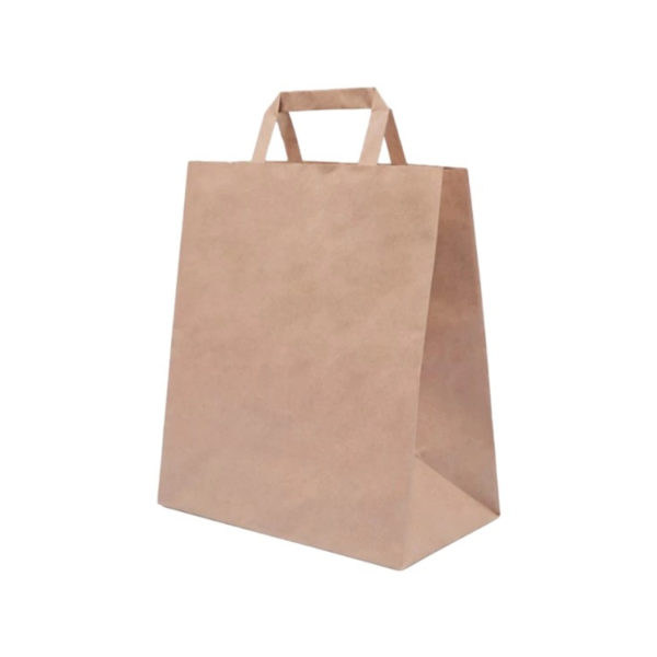 Papirnata nosilna vrečka z ravnim ročajem 450х170х480 mm kraft 250 kos/pak