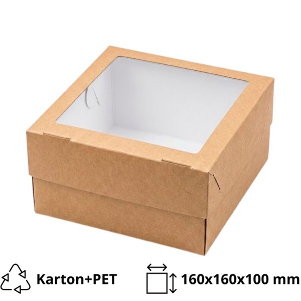 Škatla za muffine z oknom EURO MUF 4 160x160x100 mm 25 kos/pak