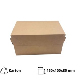 Papirnata posoda EURO CAKE 1200 ml 150х100х85 mm kraft 25 kos/pak