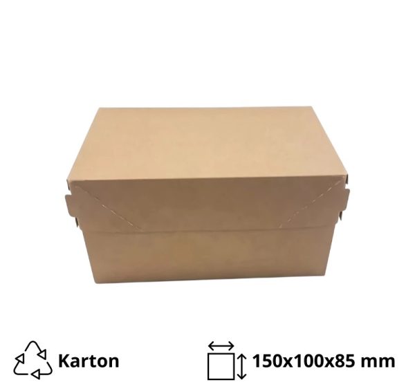 Papirnata posoda EURO CAKE 1200 ml 150х100х85 mm kraft 25 kos/pak