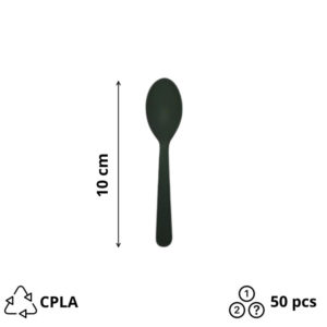 CPLA mini-žlička 10 mm črna 50 kos/pak