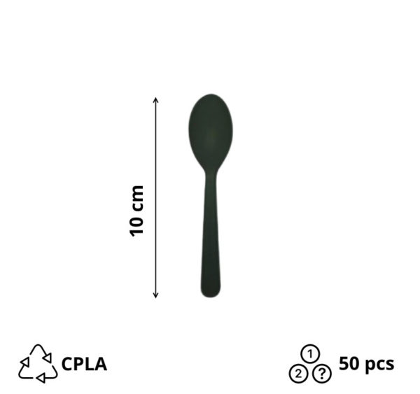 CPLA mini-žlička 10 mm črna 50 kos/pak