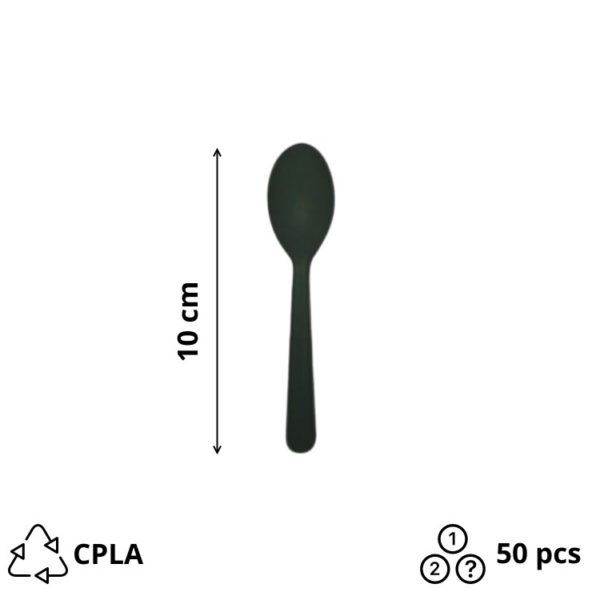 CPLA mini-žlička 10 mm črna 50 kos/pak